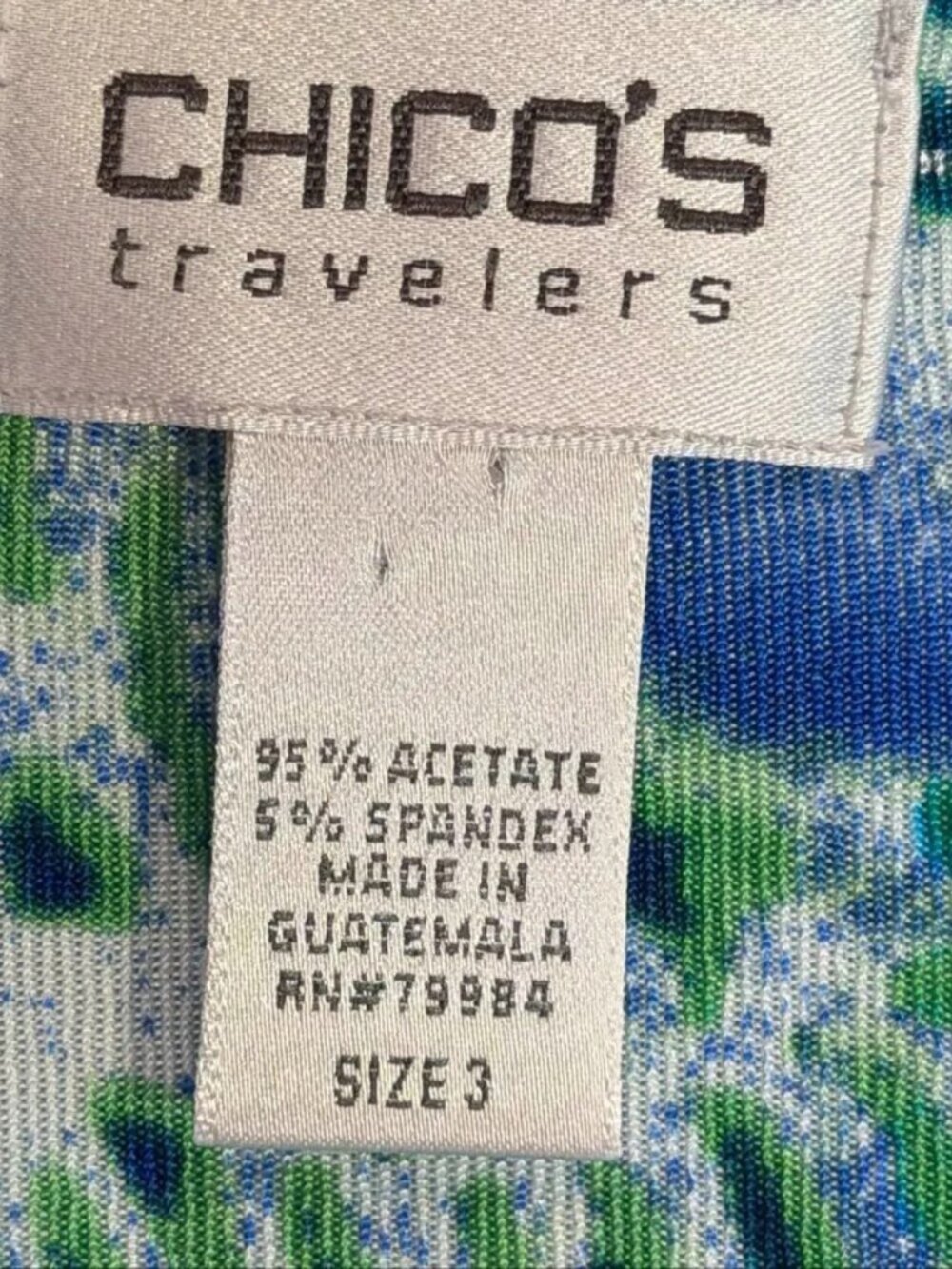 Chico's Green Blue Women's Travelers Sleeveless Tank Top Size 3 - Picture 12 of 15